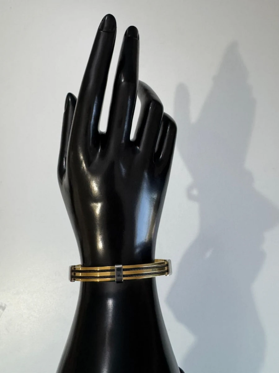 Bracelet en acier inoxydable noir/doré