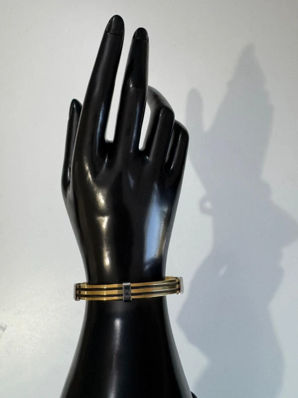 Bracelet en acier inoxydable noir/doré