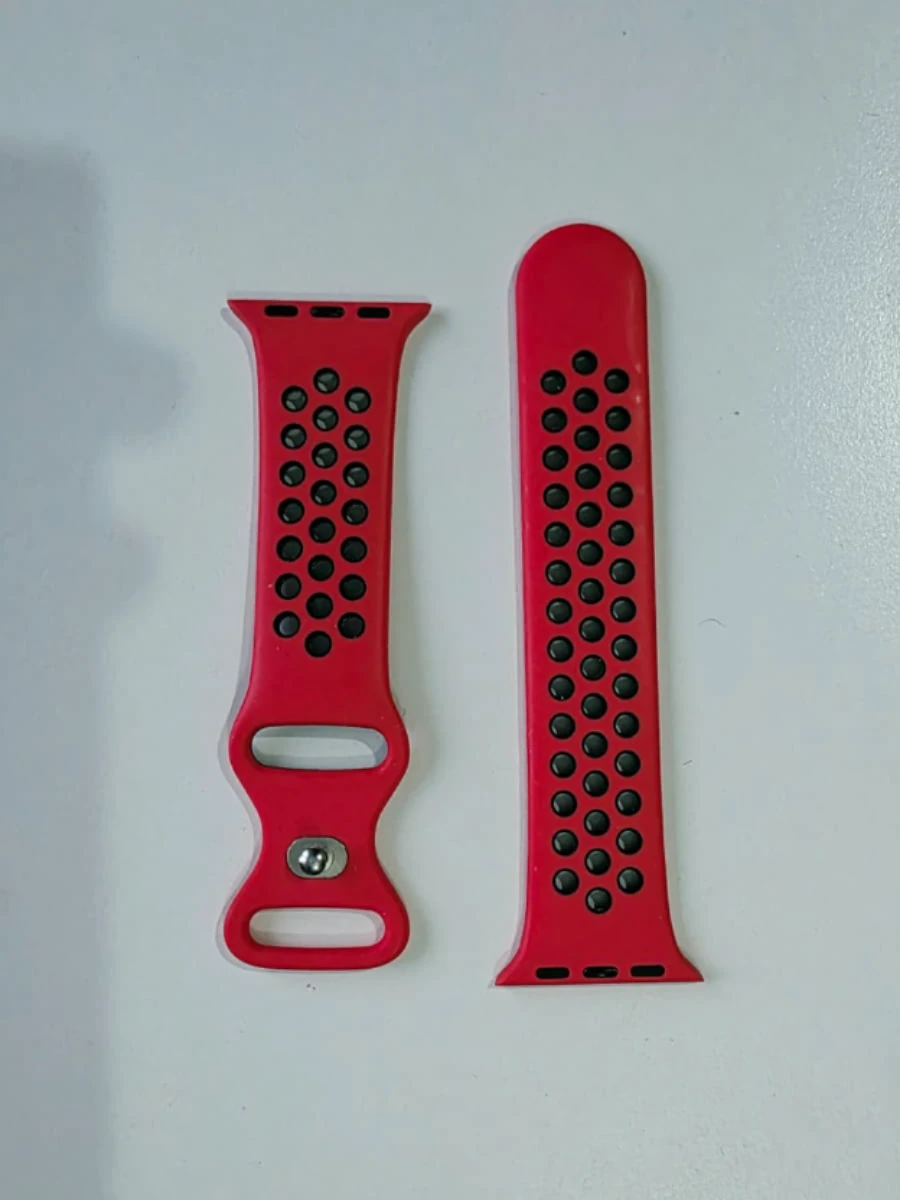 Bracelet silicone rouge/noir Apple Watch