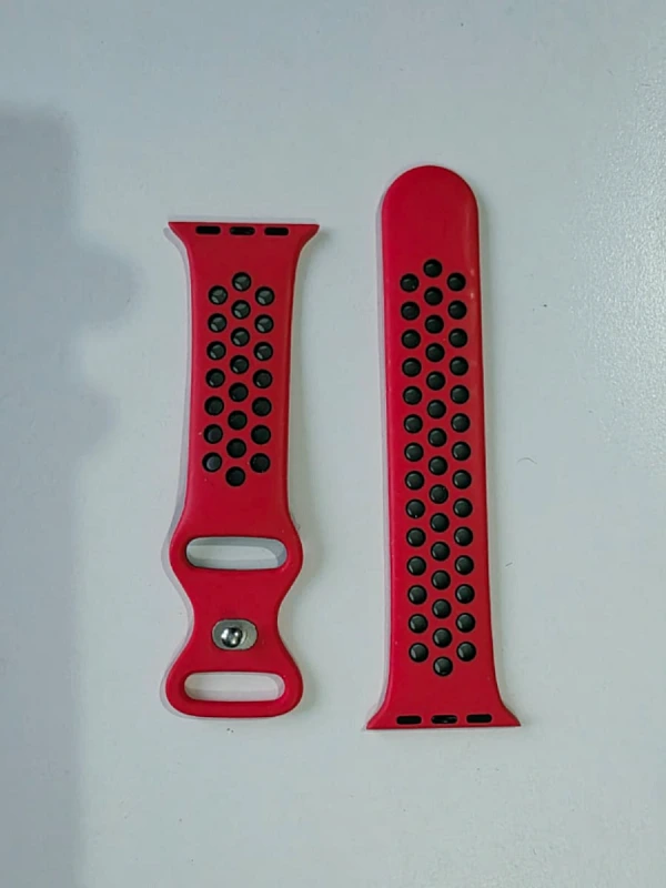 Bracelet silicone rouge/noir Apple Watch
