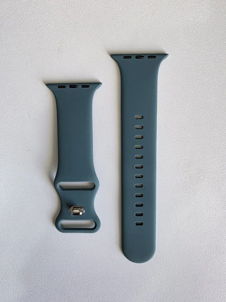 Bracelet silicone vert cactus Apple Watch cadran 42/44/45/49mm