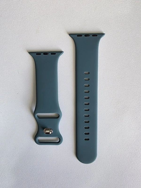 Bracelet silicone vert cactus Apple Watch cadran 42/44/45/49mm