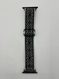 Bracelet Apple Watch 44mm tissu noir/blanc