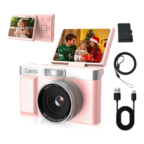 Appareil photo numérique pour enfant, FHD1080P 32Go rose