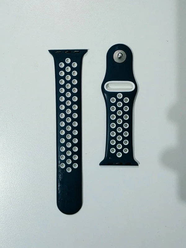 Bracelet silicone Apple Watch noir/blanc