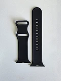 Bracelet silicone noir Apple Watch cadran 42/44/45/49mm