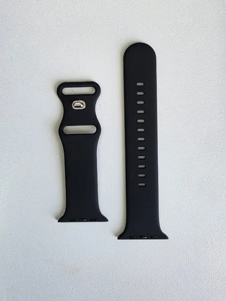Bracelet silicone noir Apple Watch cadran 42/44/45/49mm