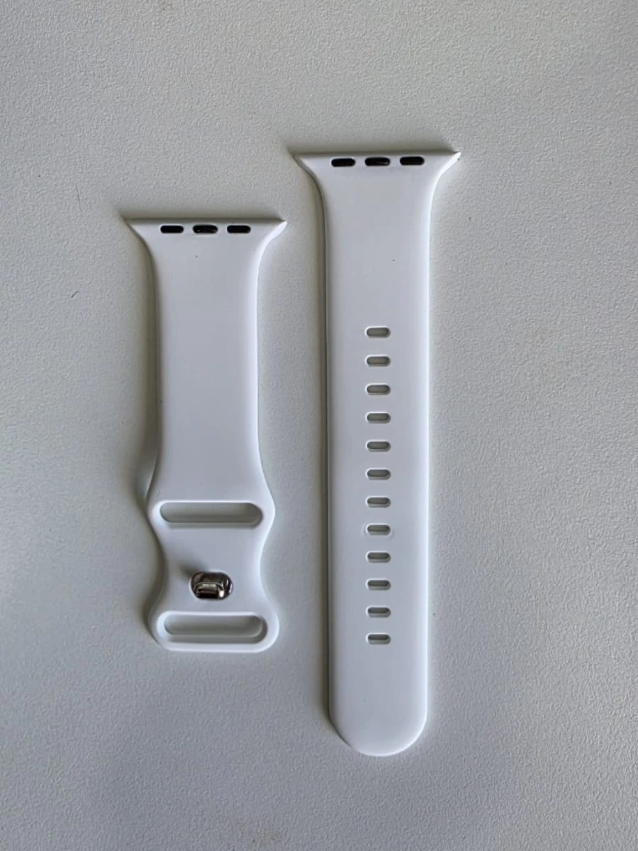 Bracelet silicone blanc Apple Watch cadran 42/44/45/49mm