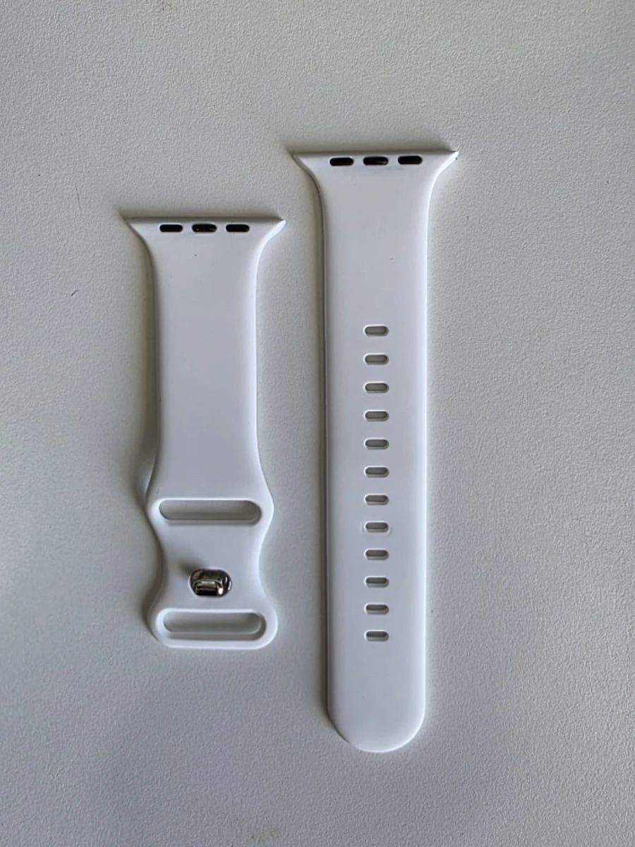 Bracelet silicone blanc Apple Watch cadran 42/44/45/49mm
