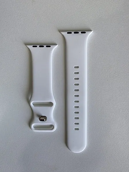 Bracelet silicone blanc Apple Watch cadran 42/44/45/49mm