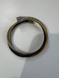 Bracelet tressé en acier inoxydable tricolore (doré/argenté/noir)