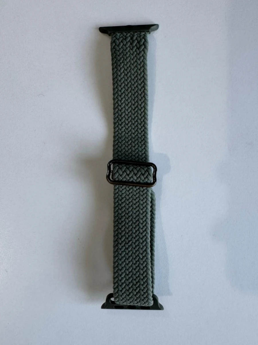 Bracelet Apple Watch 44mm tissu vert treillis
