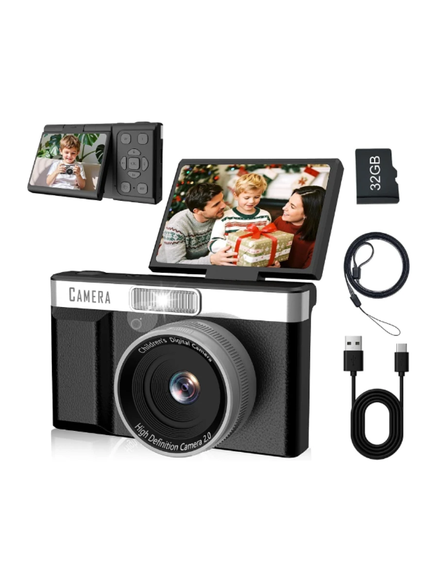 Appareil photo numérique pour enfant, FHD1080P 32Go noir