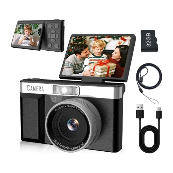 Appareil photo numérique pour enfant, FHD1080P 32Go noir