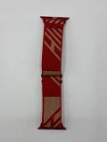 Bracelet Apple Watch 44mm tissu rouge/beige