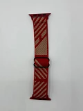 Bracelet Apple Watch 44mm tissu rouge/beige