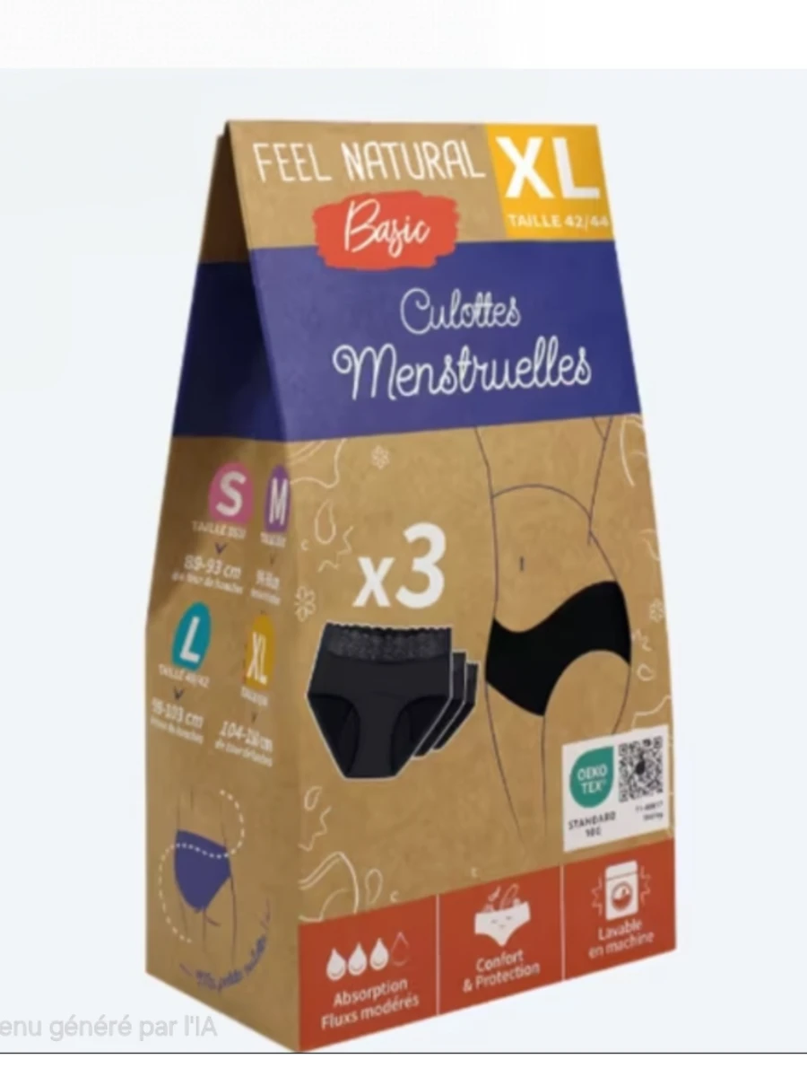 FEEL NATURAL Culottes menstruelles taille XL