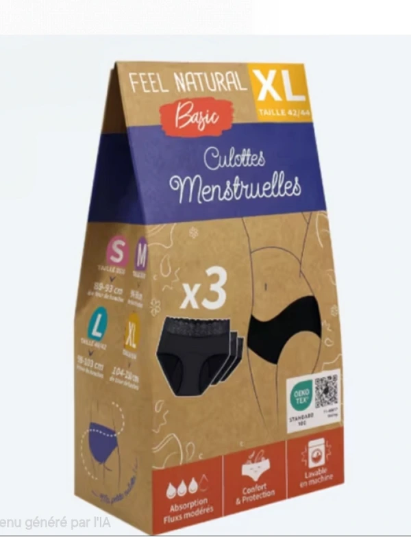 FEEL NATURAL Culottes menstruelles taille XL
